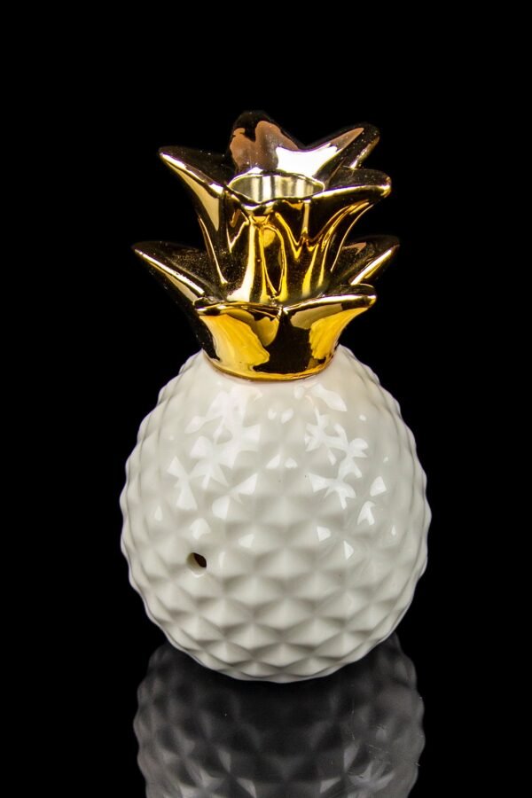 Art of Smoke Gilded Pineapple Ceramic Hand Pipe