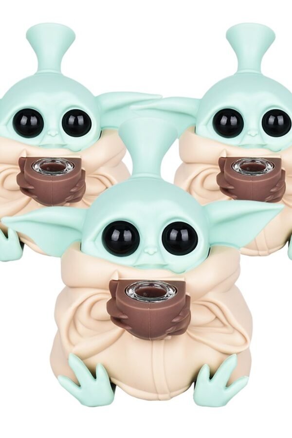 Baby Yoda Silicone Water Pipe - 4.5"" 3ct