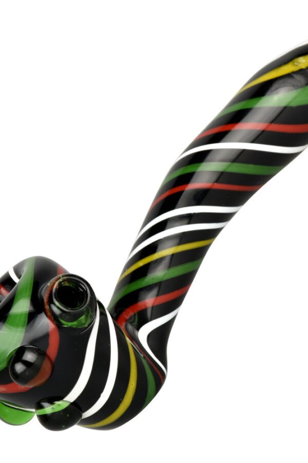 Black Rasta Candy Cane Swirl Hand Pipe