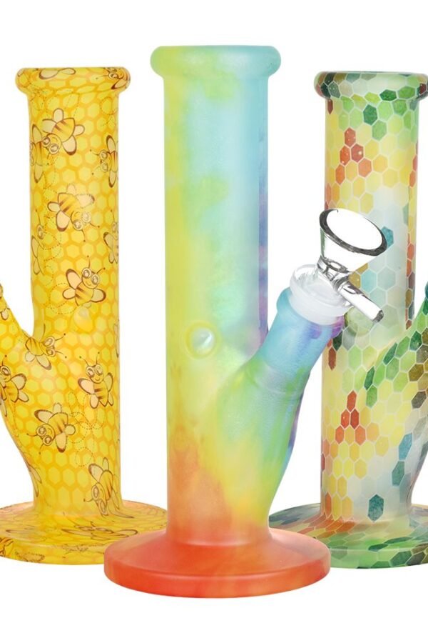 Bohemian Blend Straight Tube Glass Water Pipe - 7.75"" / 14mm F