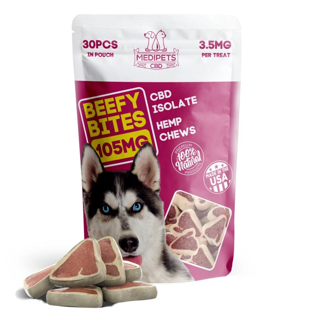 CBD Dog Treats - Beefy Bites - 105mg - MediPets