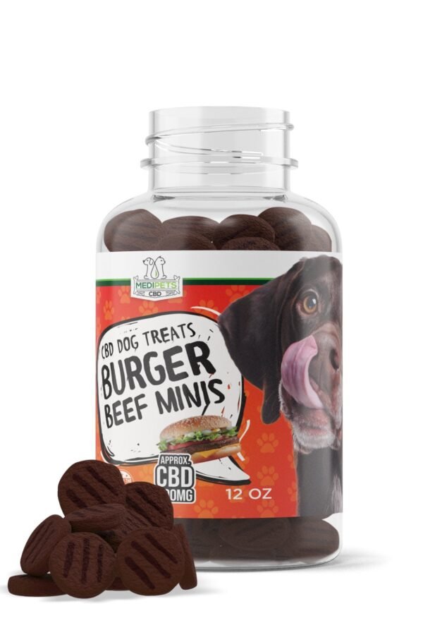 CBD Dog Treats - Burger Beef Minis - 300mg - MediPets