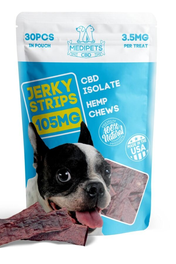 CBD Dog Treats - Jerky Strips - 105mg - MediPets