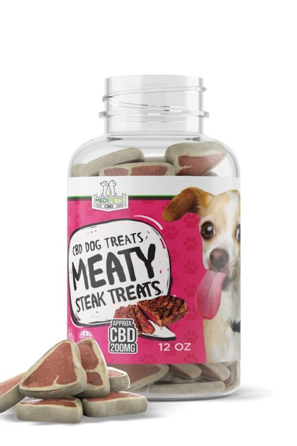 CBD Dog Treats - Meaty Steak Treats - 100mg - MediPets (200mg)