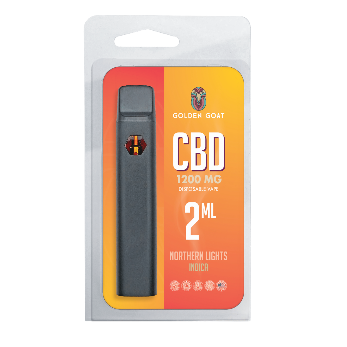 CBD Rechargeable Vape Device 1200MG, Northern Lights (Indica)