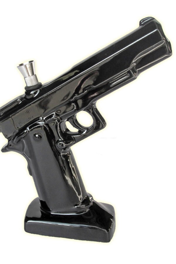 Ceramic .45 Pistol Shaped Water Pipe - 8.5""