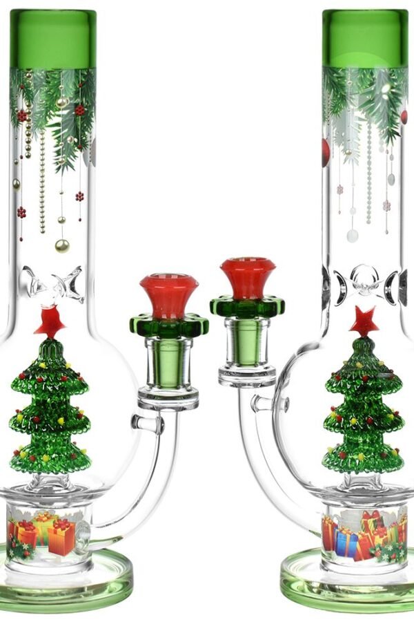 Christmas Cheer Glass Water Pipe - 11.75"" / 14mm F