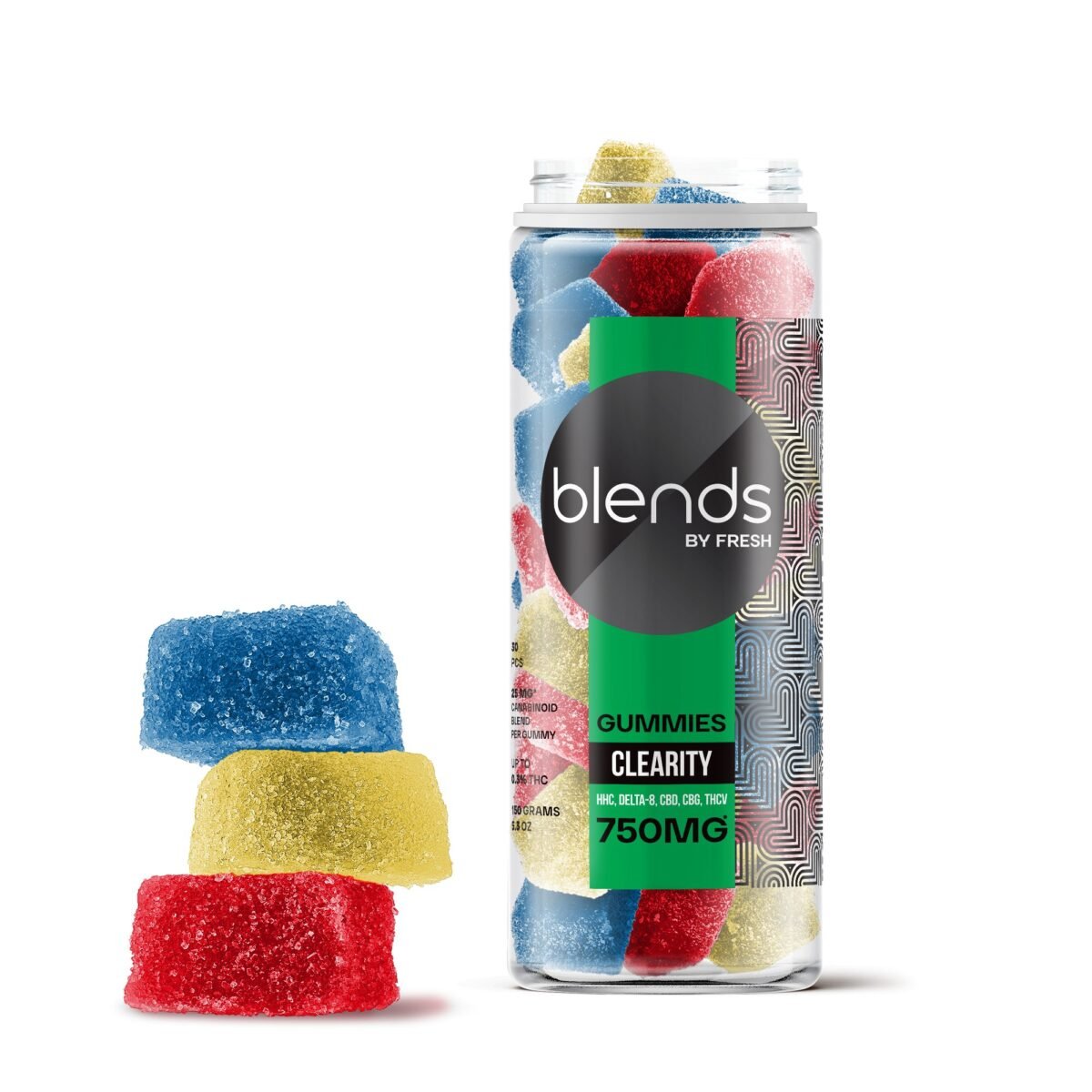 Clearity Blend - 25mg Gummies - HHC, D8, CBD, CBG, THCV - Blends by Fresh (Blueberry, Pineapple, Fruit Punch, 750mg)