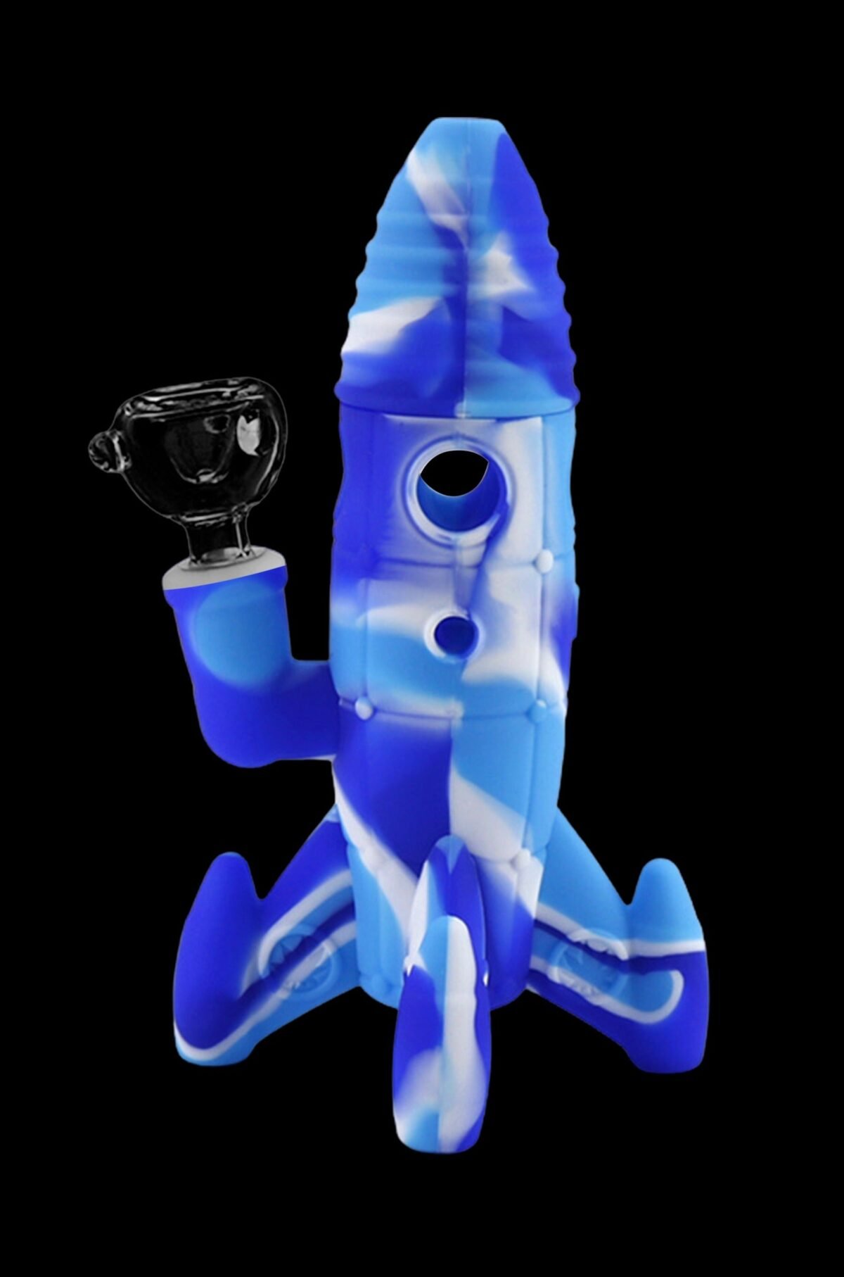 Cloud 8 Rocket Ship Silicone & Glass Water Pipe