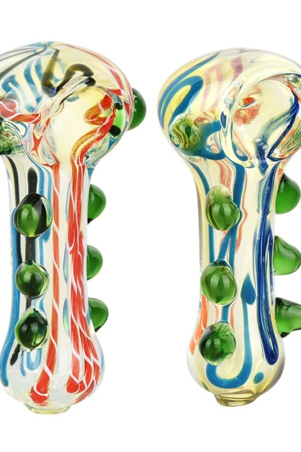 Conscious Flow Beaded Glass Spoon Pipe - 3"" / Colors Vary