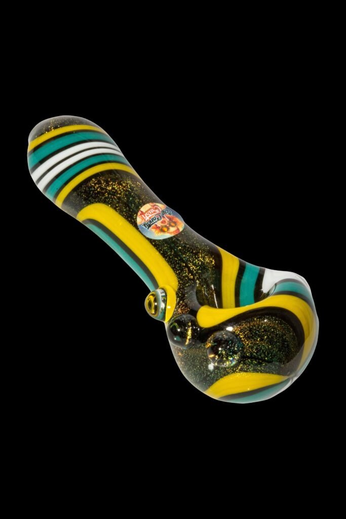 Crush Dichroic Hand Pipe w/ Colorful Grip Bumps