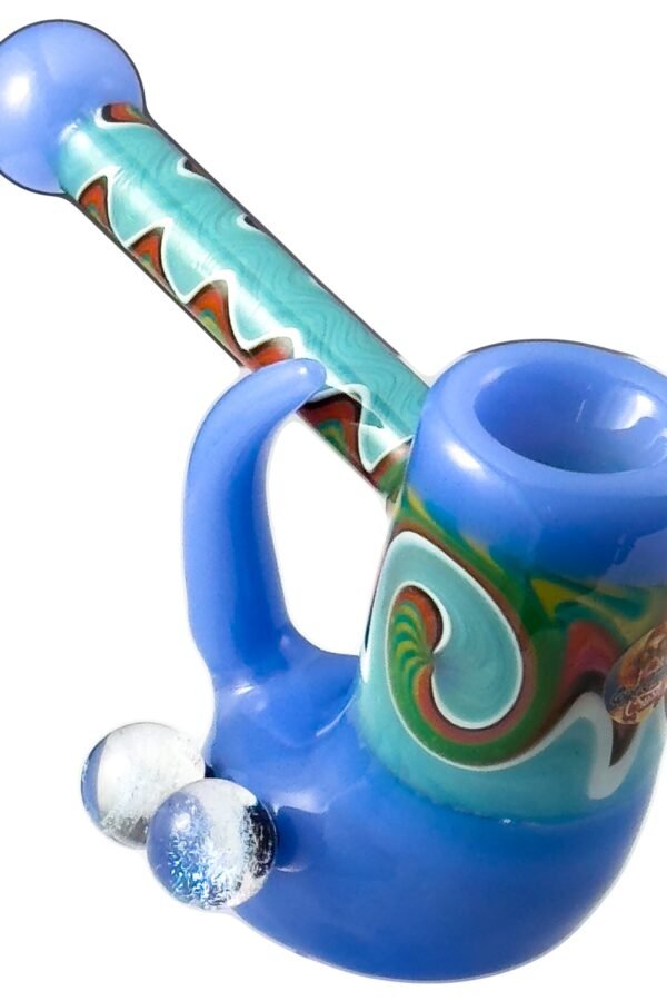 Crush Fang Bub Pipe w/Dual Galaxy Marbles (Various Colors)