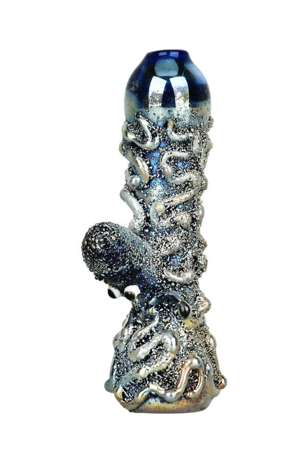 Curious Kraken Metallic Electroplated Glass Chillum - 3.5""