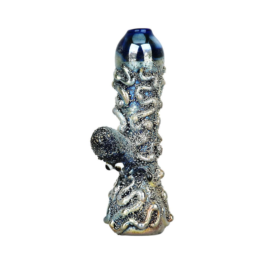 Curious Kraken Metallic Electroplated Glass Chillum - 3.5""