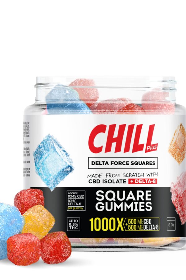 D8 & CBD Blend - Delta Force Gummies - Chill Plus - 1000X