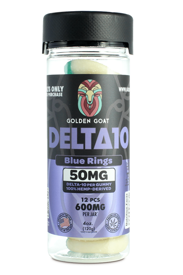 Delta-10 THC Gummies - Blue Raspberry Rings 600MG