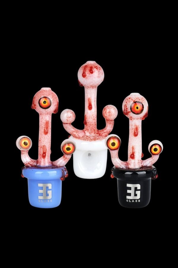 EG Glass Potted Eyeballs Glass Hand Pipe
