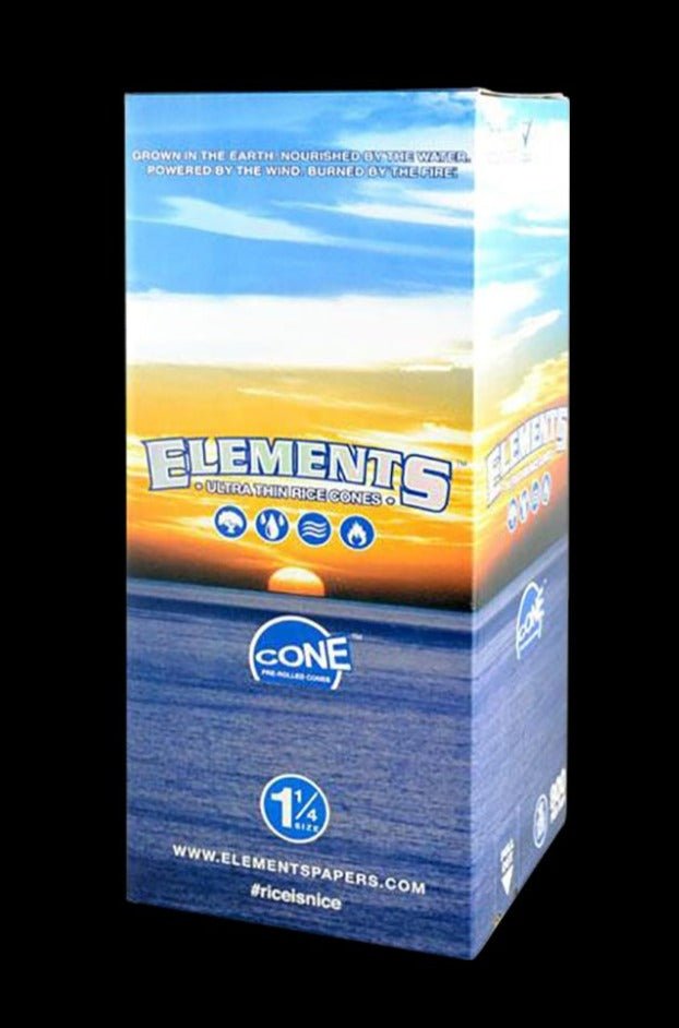 Elements Rice 1 1/4"" Pre-Rolled Cones - 900pc Bulk Box