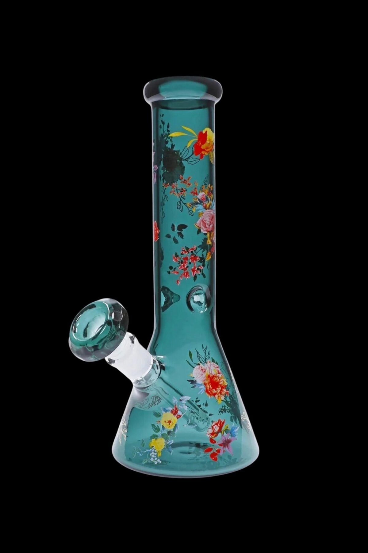 Famous Design Floral Lush Beaker Water Pipe - Teal