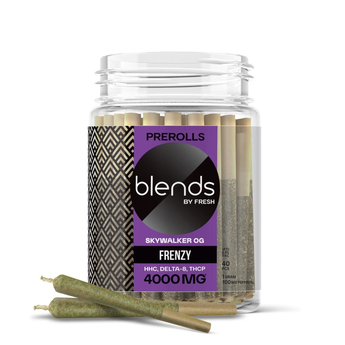 Frenzy Blend - 1g Skywalker OG Pre-Rolls - 100mg HHC, D8, THCP - Blends - 40 Joints (4000mg)
