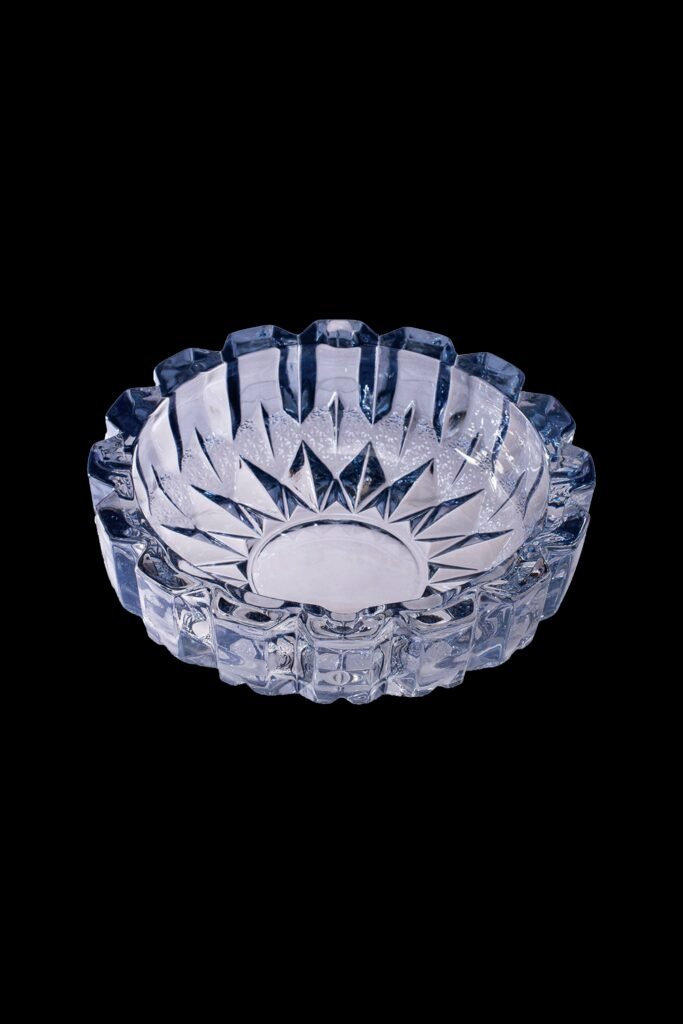 Fujima Exquisite Gem-Cut Glass Ashtray - Blue