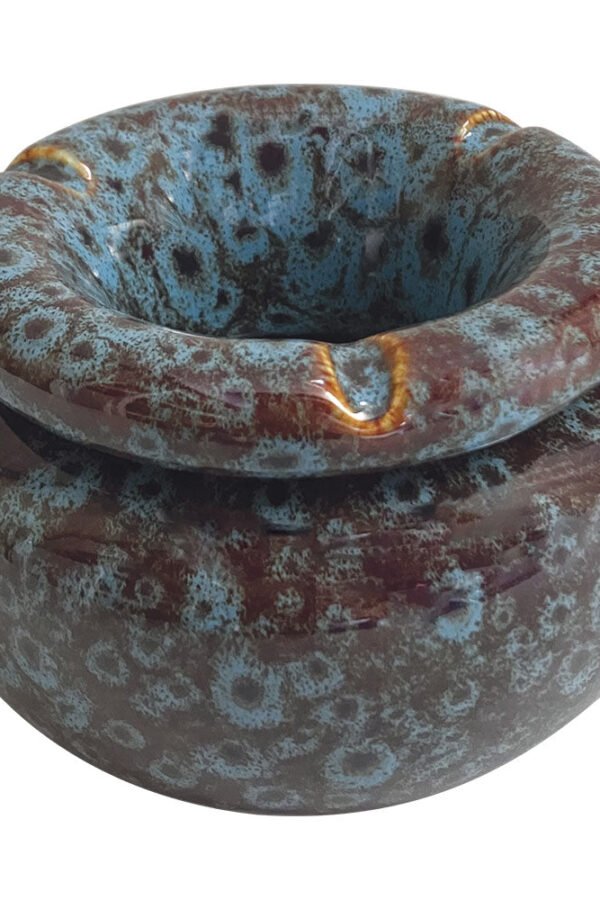 Fujima Moroccan Ceramic Ashtray - Reactive Blue / 5""
