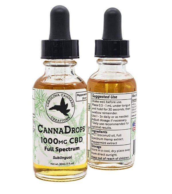 Full Spectrum 1000mg CBD Oil / Peppermint / Carolina Cannabis Creations