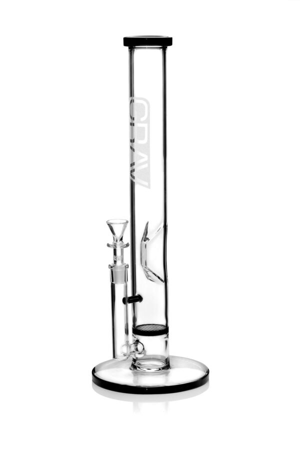 GRAV Large, Black Accent Straight Base w/ Disc Water Pipe