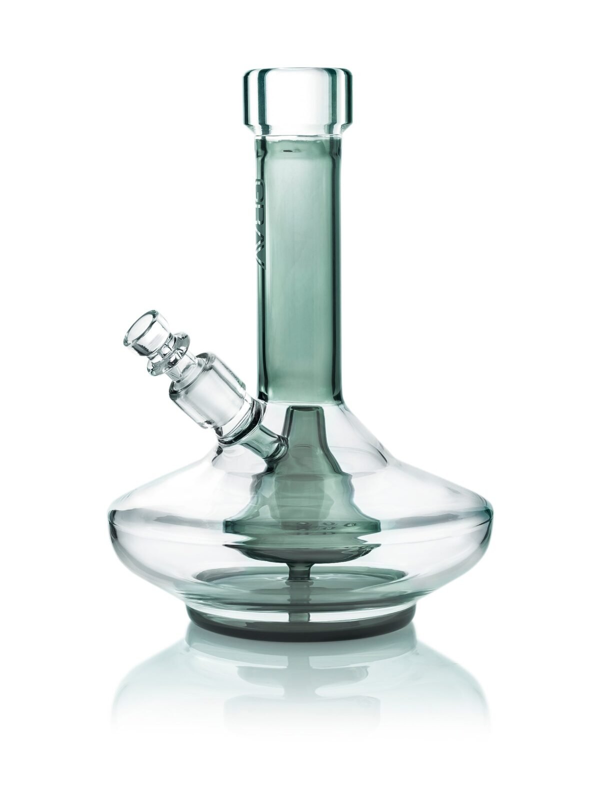 GRAV Small Wide Base Water Pipe - Smoke with Clear Accents