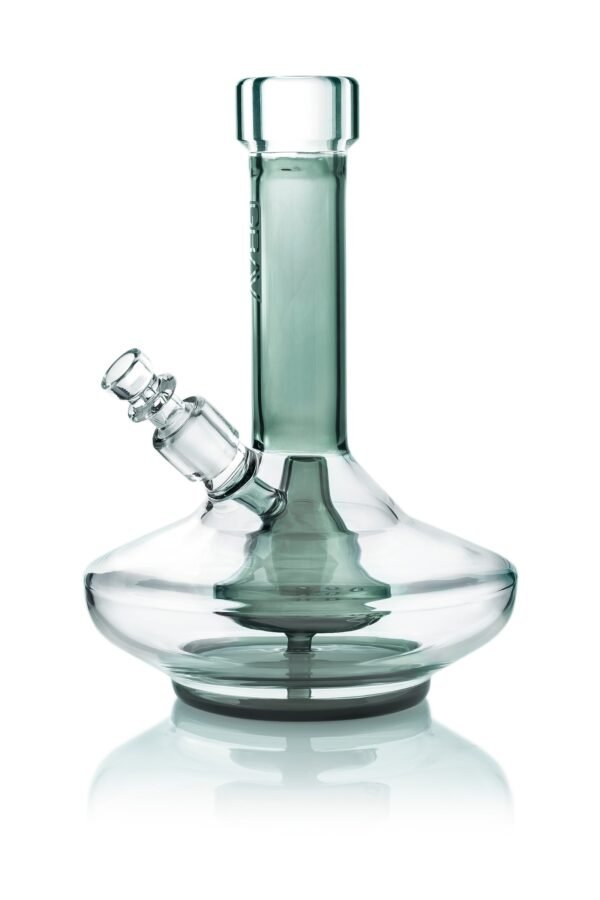 GRAV Small Wide Base Water Pipe - Smoke with Clear Accents