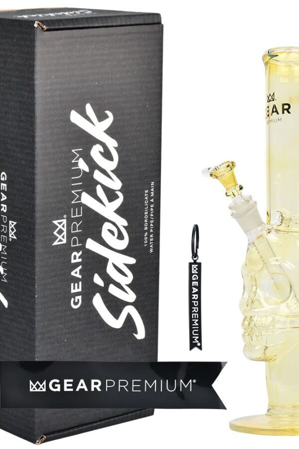 Gear Premium Color Changing Skull Straight Tube Glass Water Pipe