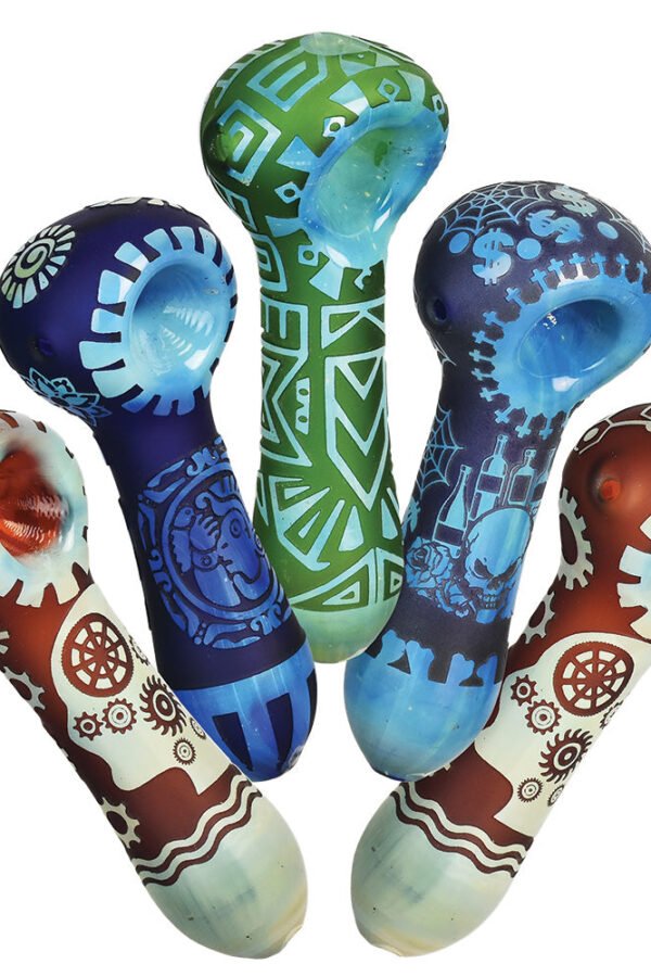 Geometric Culture Spoon Pipe - 4"" / 5pcs