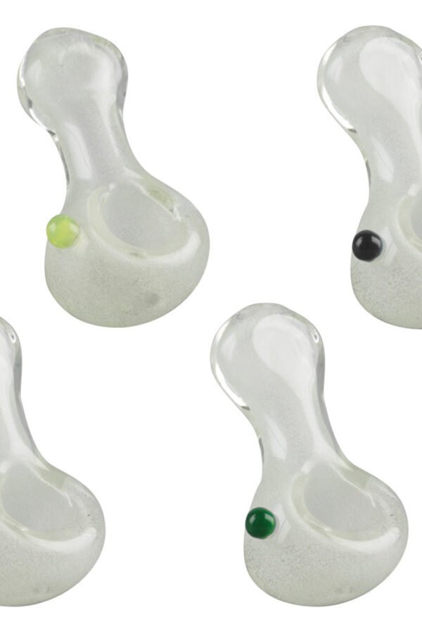 Glow Spoon Hand Pipe - Pinch Tip w Marble - 3"" / Colors Vary