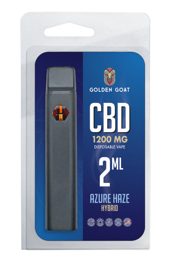 Golden Goat CBD Rechargeable Vape Device 1200MG, Azure Haze (Hybrid)