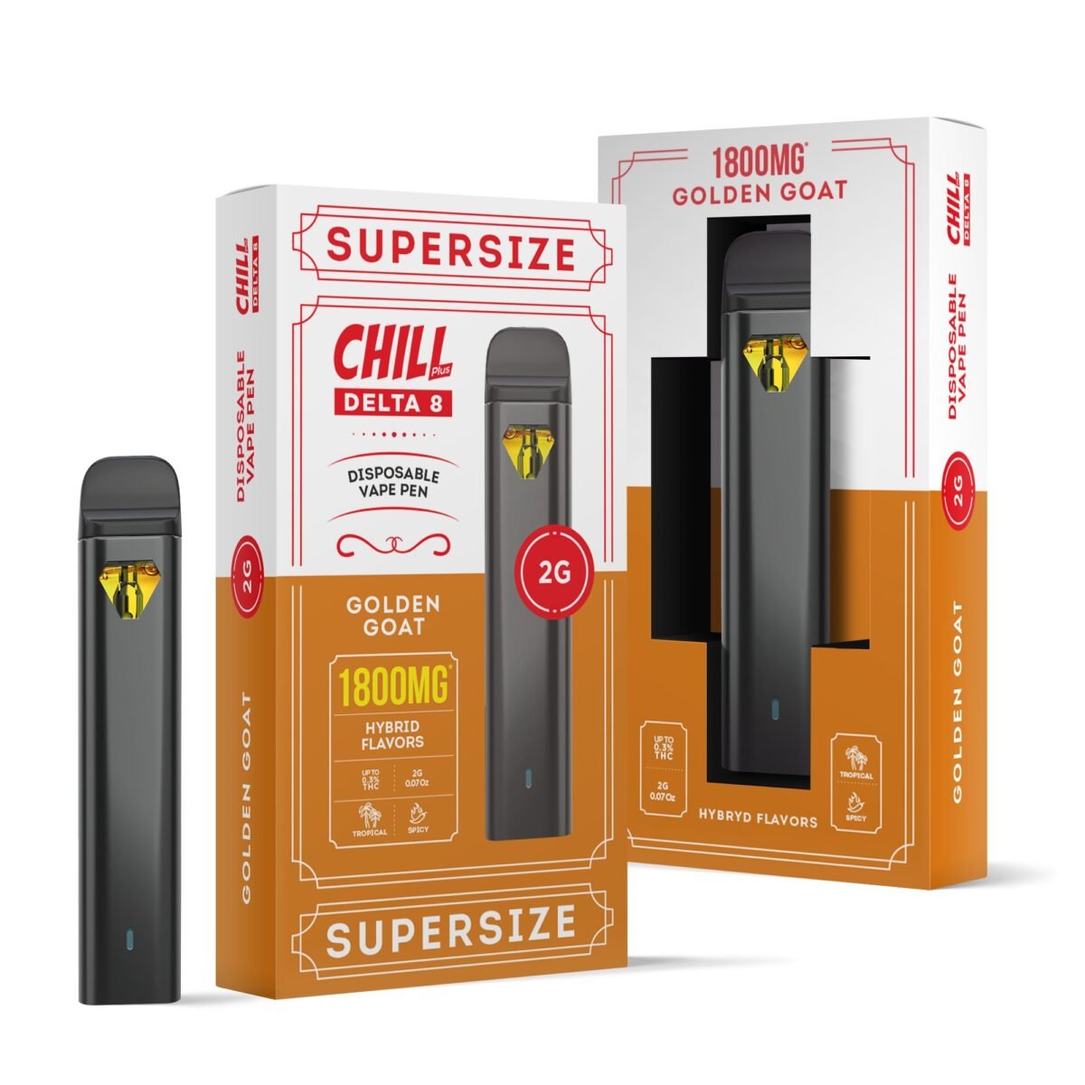 Golden Goat Delta 8 THC - Disposable - Chill Plus - 1800mg