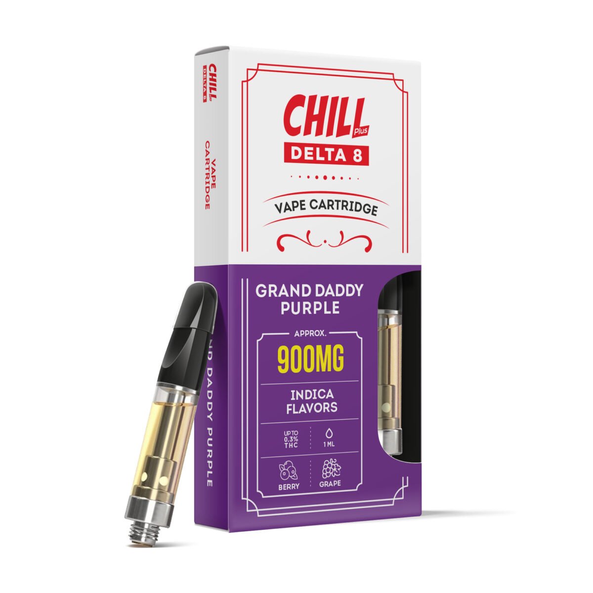 Grand Daddy Purple Delta 8 THC - Cart - 900mg - Chill