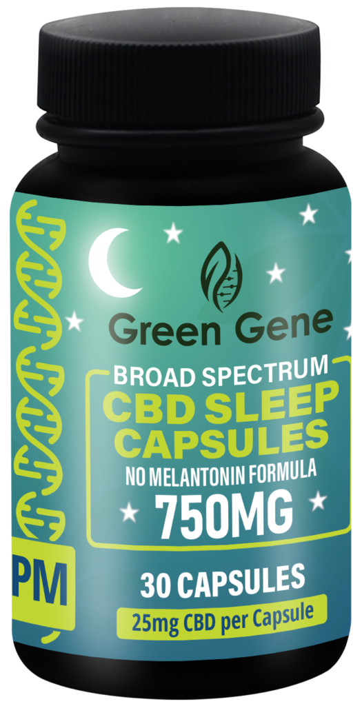 Green Gene CBD PM Sleep Full Spectrum Capsules Vitamins 750MG