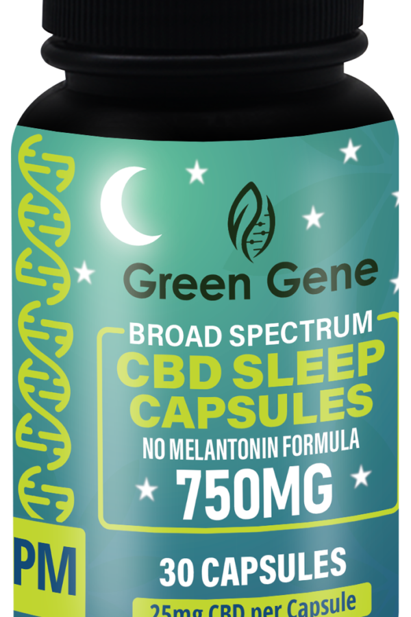 Green Gene CBD PM Sleep Full Spectrum Capsules Vitamins 750MG