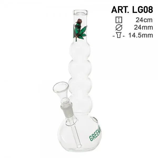 Greenline / 9"" Glass Bubble Body Water Pipe