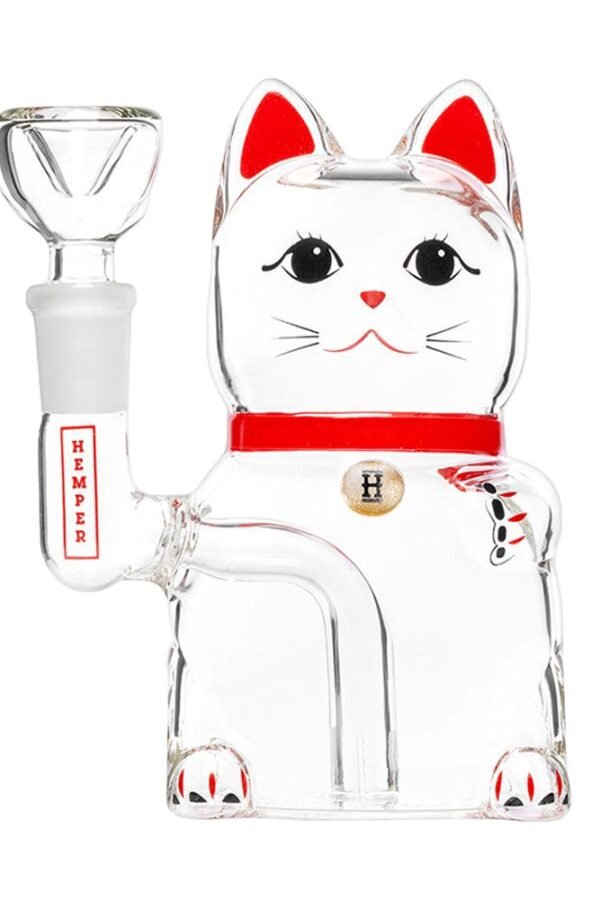 Hemper Lucky Money Cat Glass Water Pipe / 14mm F