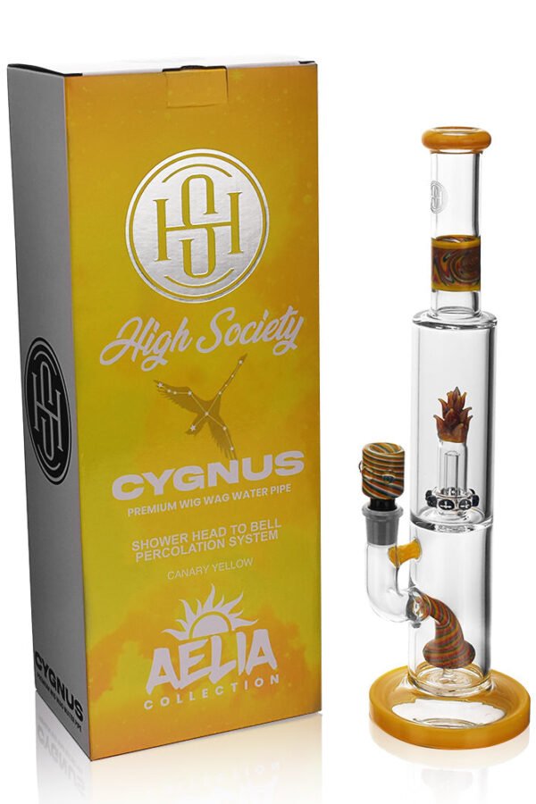 High Society / Cygnus Premium Wig Wag Waterpipe (Canary Yellow)