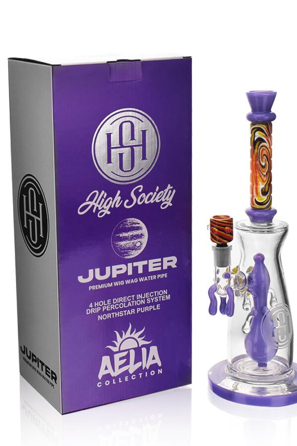 High Society / Jupiter Premium Wig Wag Waterpipe (Slime Purple)