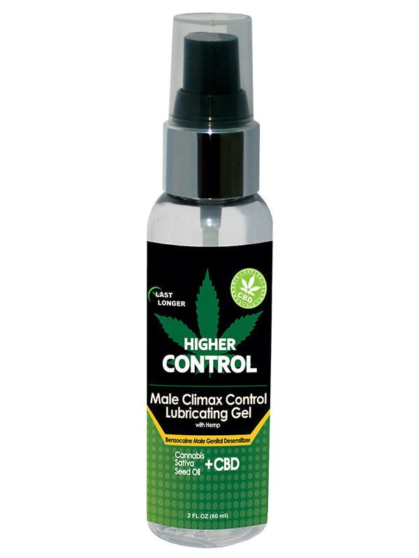 Higher Control Climax Control Gel with Hemp Seed Oil 2 oz bottle