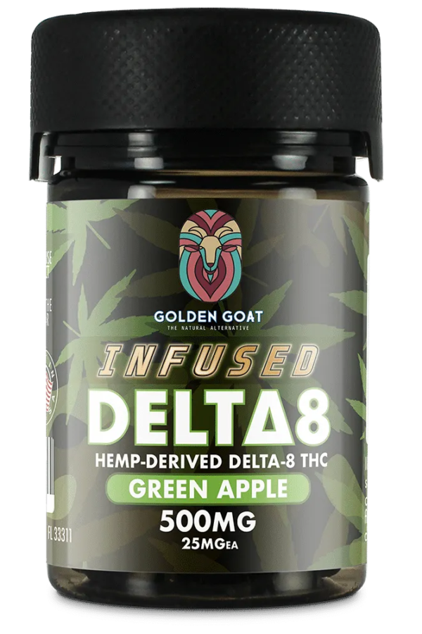 Infused Delta-8 Gummies, 500mg Green Apple, 20ct