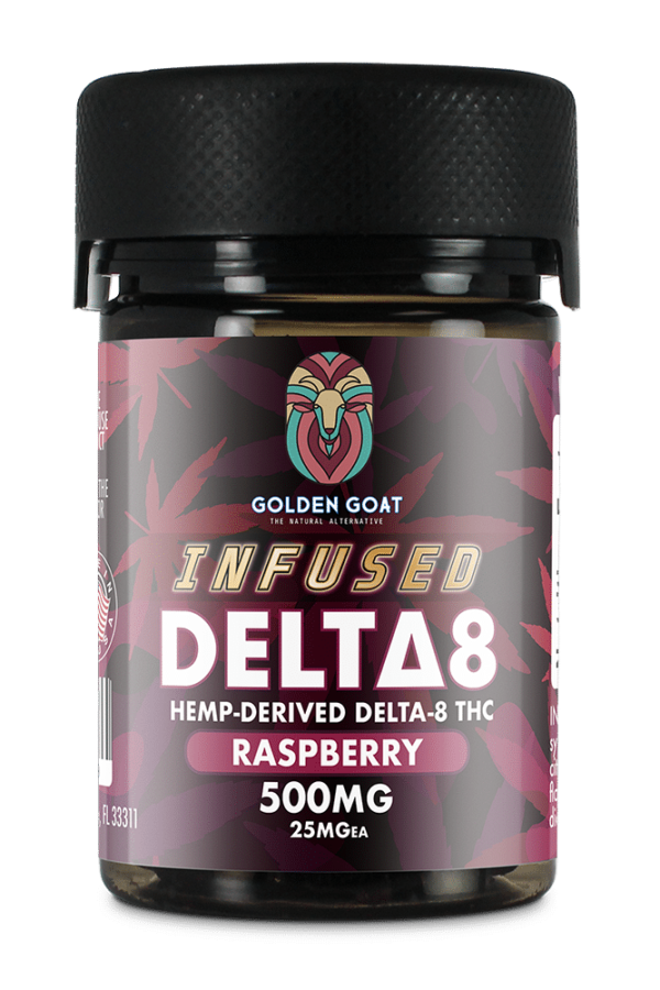 Infused Delta-8 Gummies, 500mg Raspberry, 20ct