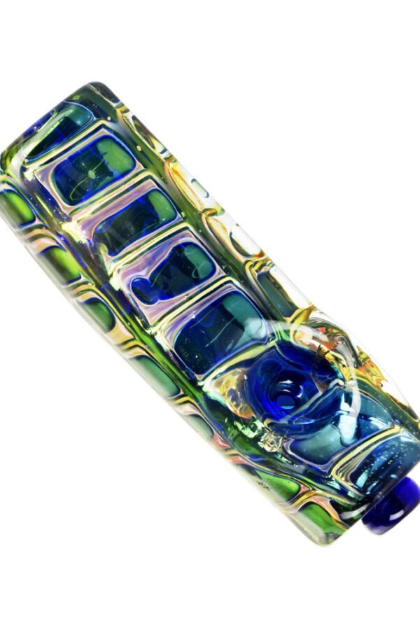 Iridescent Jewel Squared Glass Hand Pipe- 3.75"" /Colors Vary