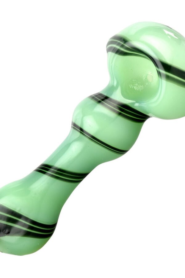 Jade Green Black Swirl Spoon Pipe