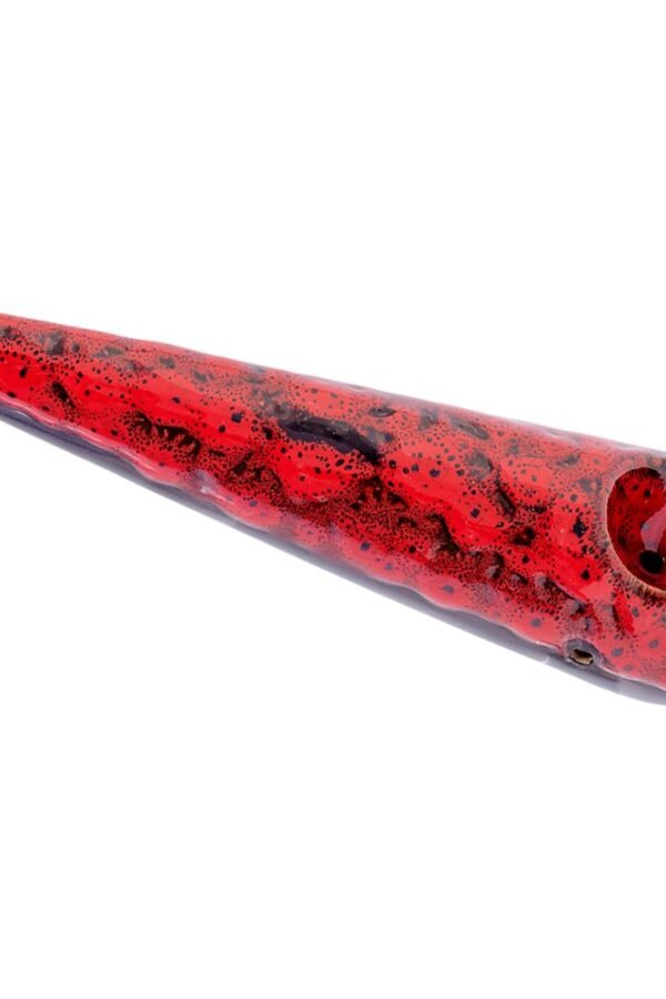 Kush RX Red Reactive Glaze Ceramic Hand Pipe - 7.5""""