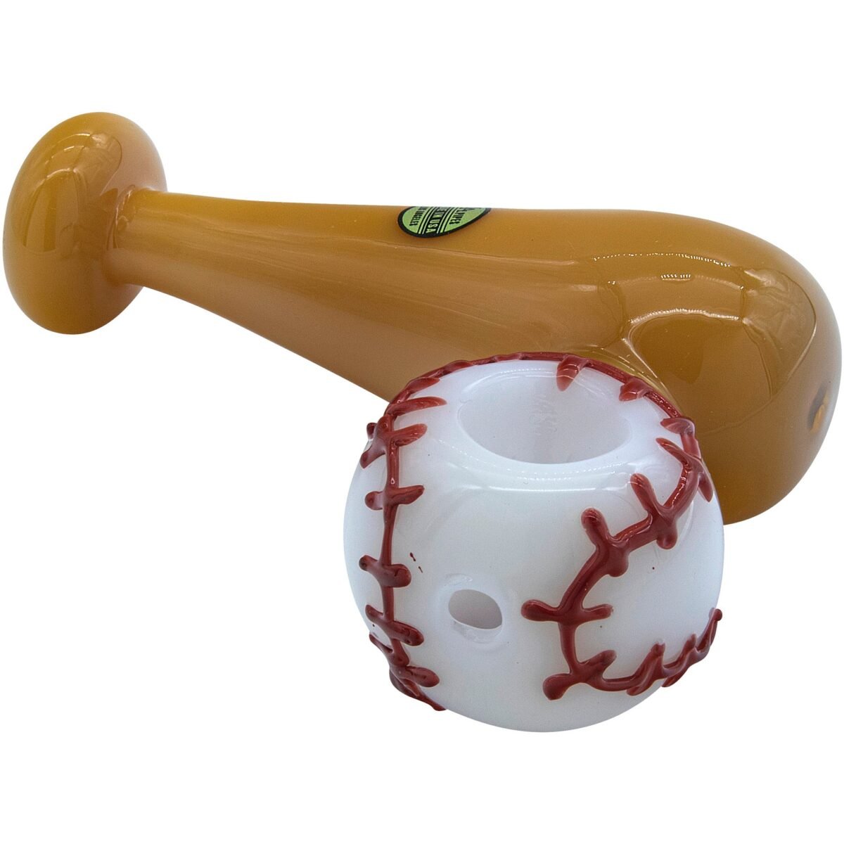 LA Pipes ""420 Stretch"" Bat & Baseball Glass Pipe