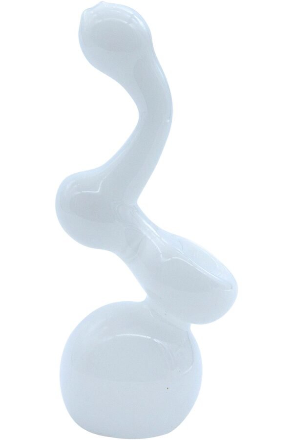 LA Pipes Ivory Sherlock Glass Sherlock Bubbler Pipe 6""